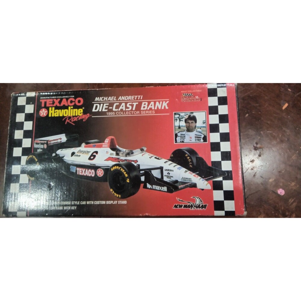 1995 Michael Andretti Texaco Havoline Racing die-cast bank Texaco Racing Champs